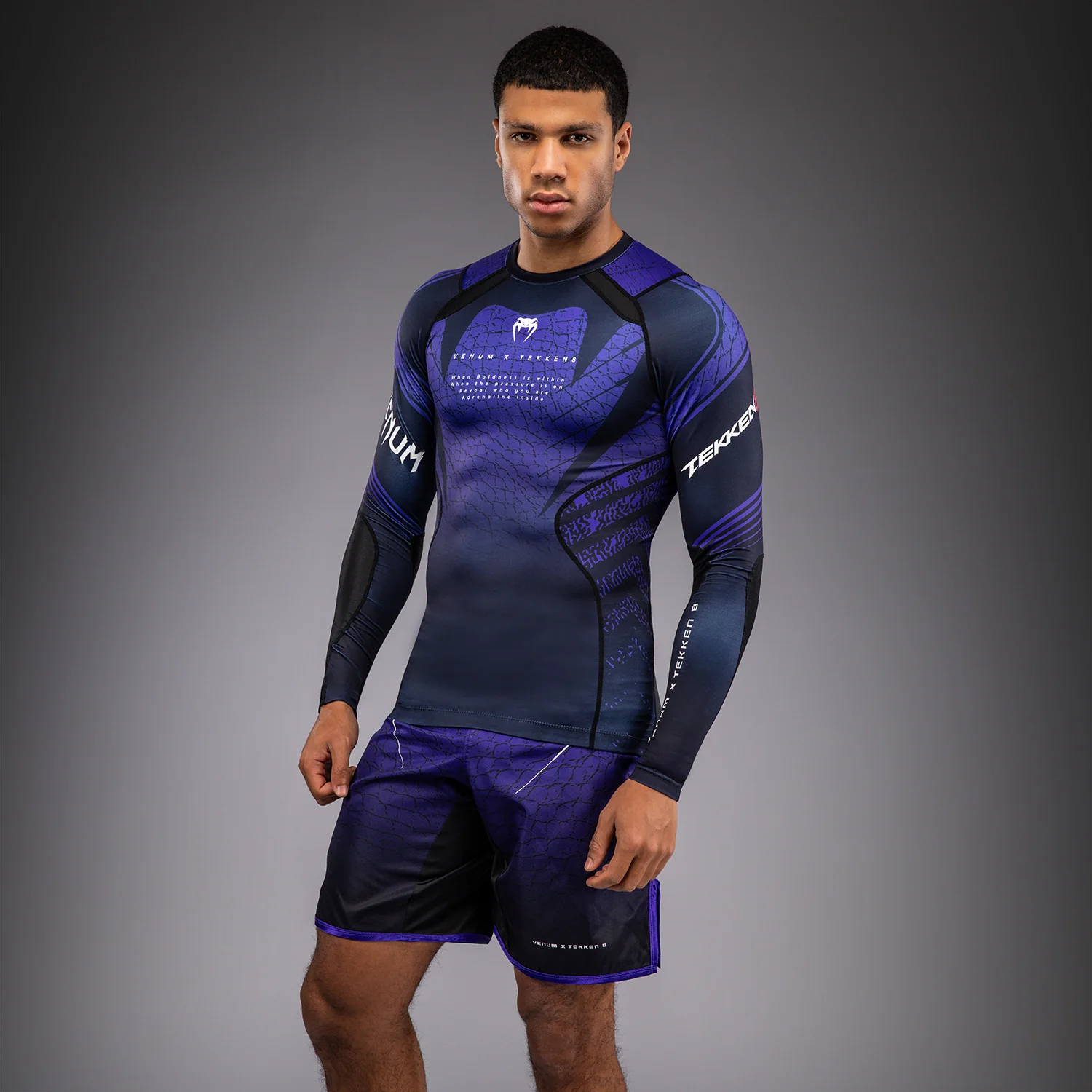 Venum x TEKKEN 8 Long Sleeve Rashguard - Kazuya - Black/Purple - Image 3