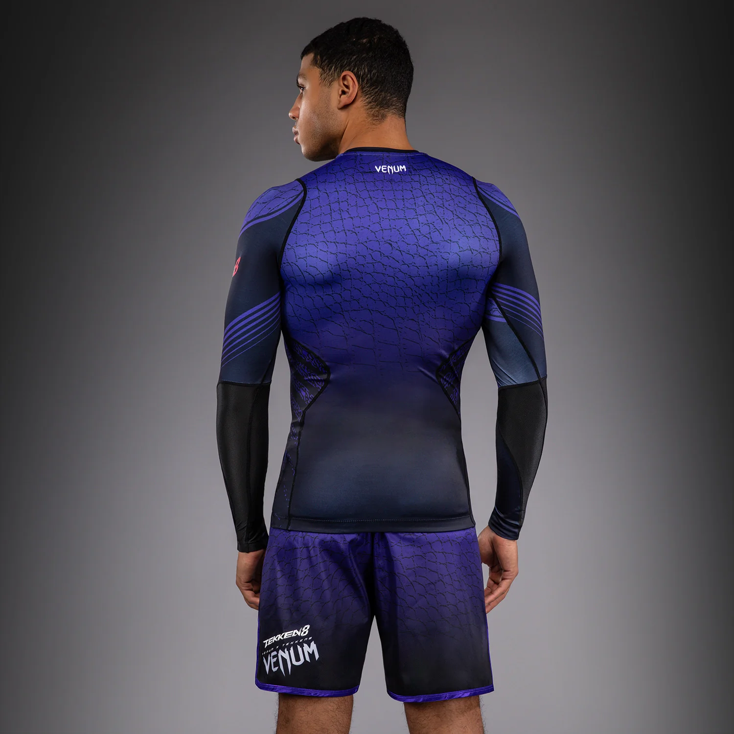 Venum x TEKKEN 8 Long Sleeve Rashguard - Kazuya - Black/Purple - Image 4