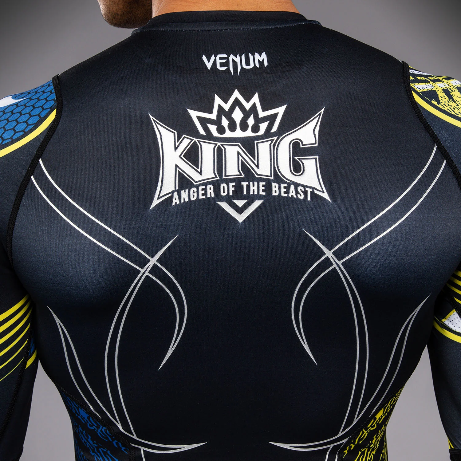 Venum x TEKKEN 8 Long Sleeve Rashguard - King - Black/Yellow - Image 7