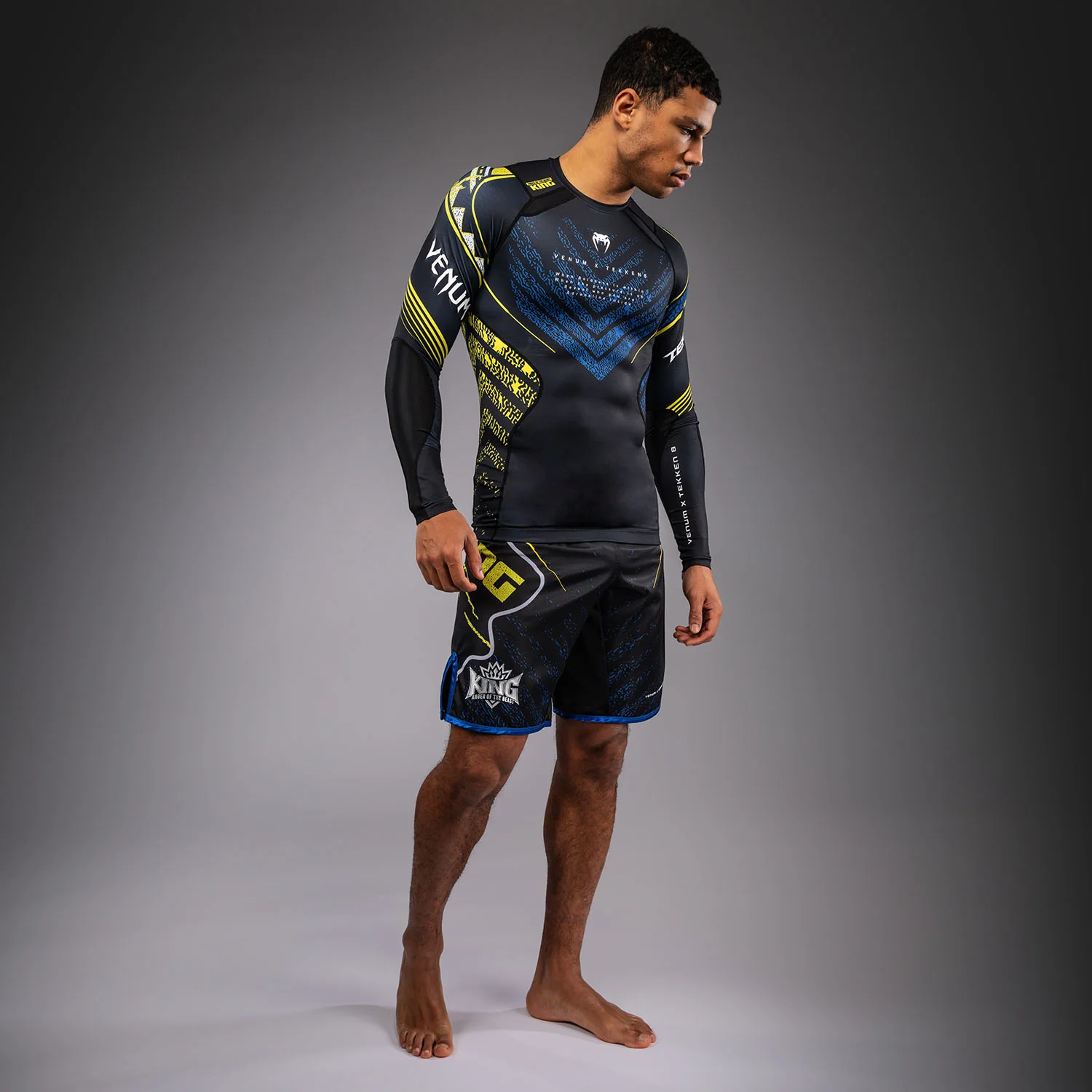 Venum x TEKKEN 8 Long Sleeve Rashguard - King - Black/Yellow - Image 8