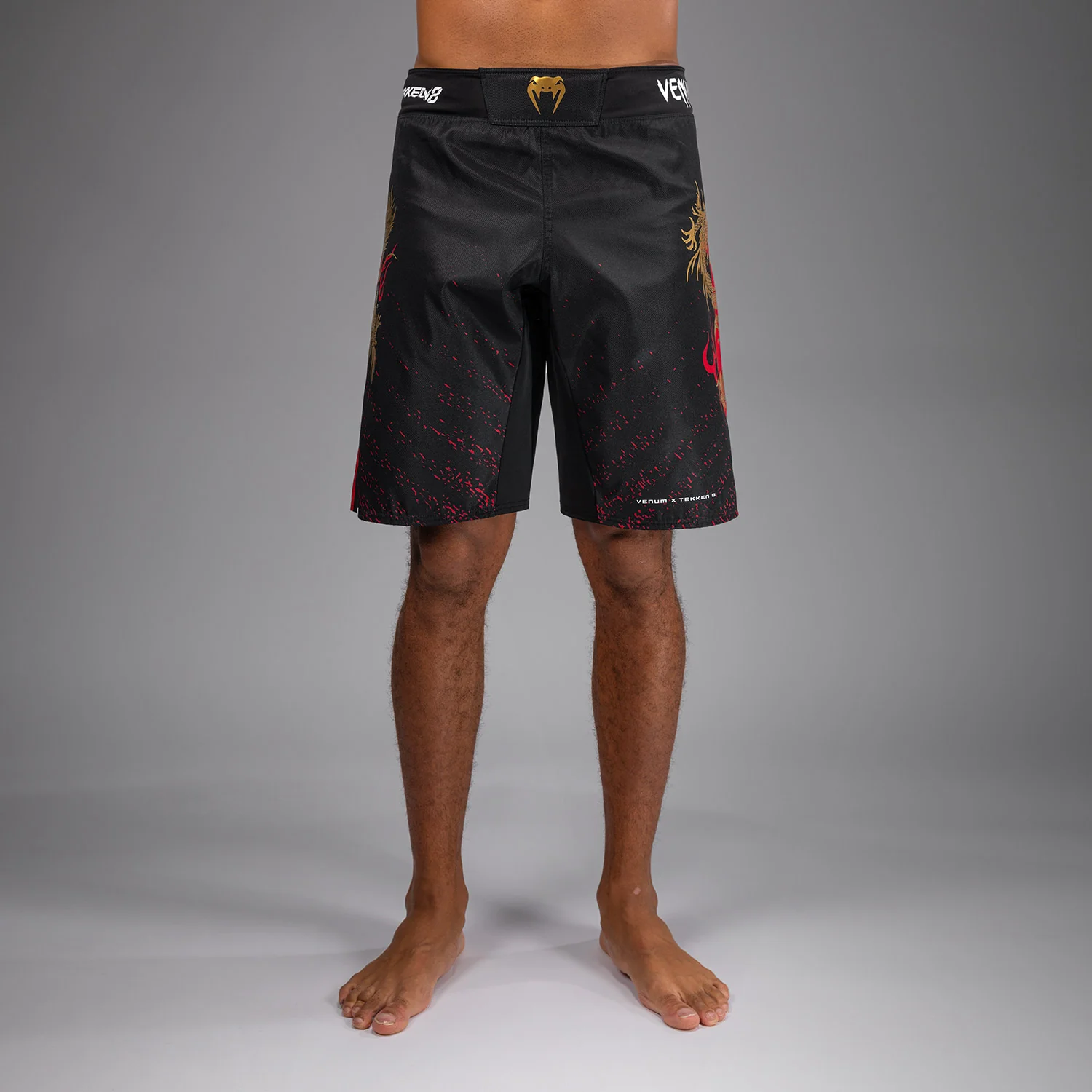 Venum x TEKKEN 8 - Marshall Law Fight Shorts - Black/Red/Gold