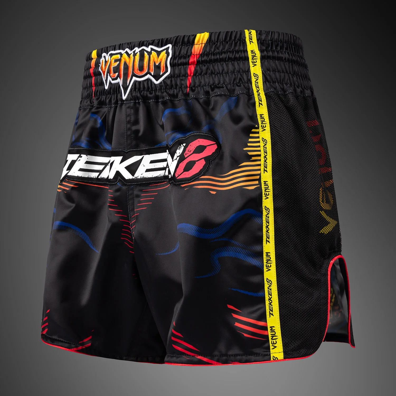 Venum x TEKKEN 8 Muay Thai Shorts - Yoshimitsu - Black/Orange - Image 2