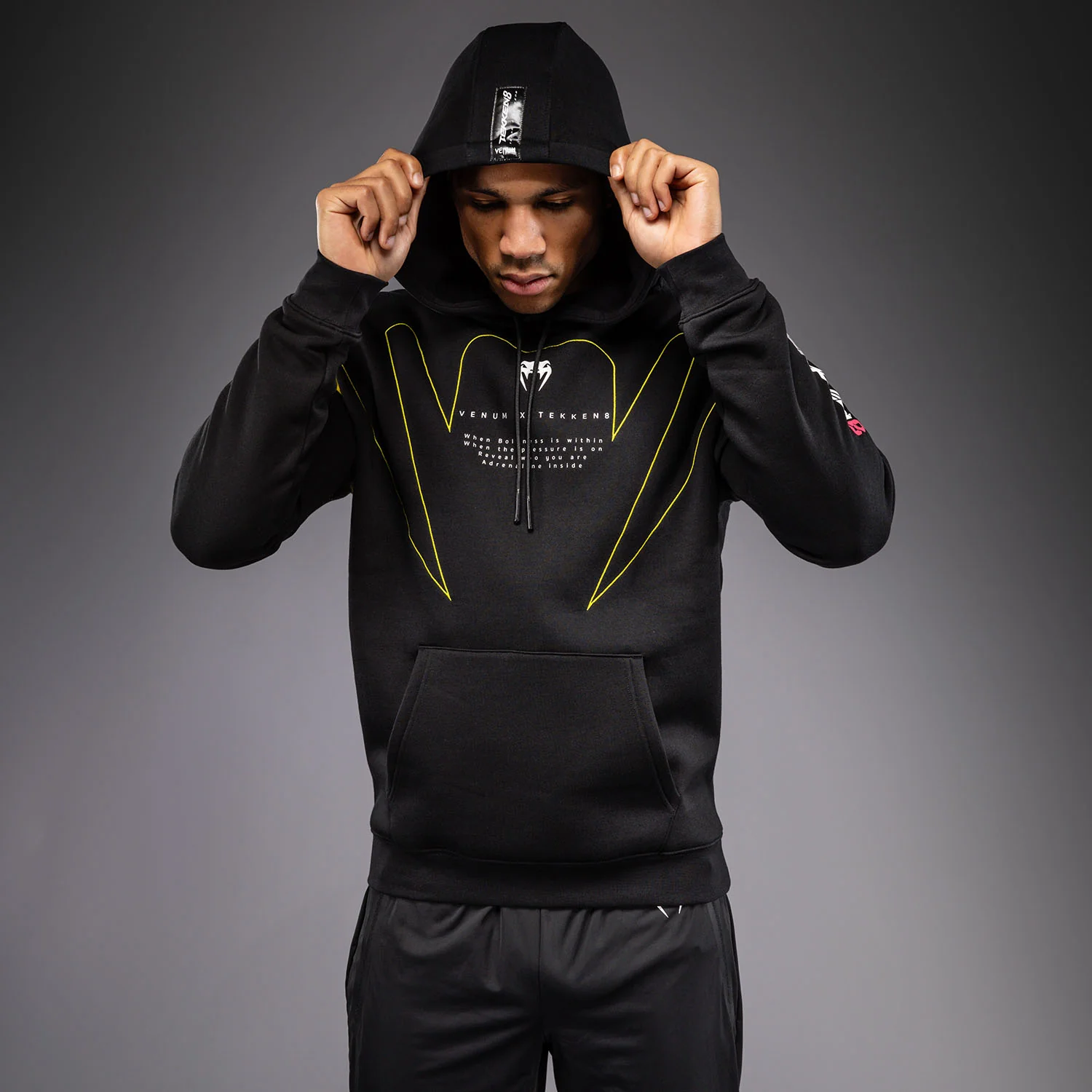 Venum x TEKKEN 8 Pullover Hoodie - King - Black/Yellow - Image 2