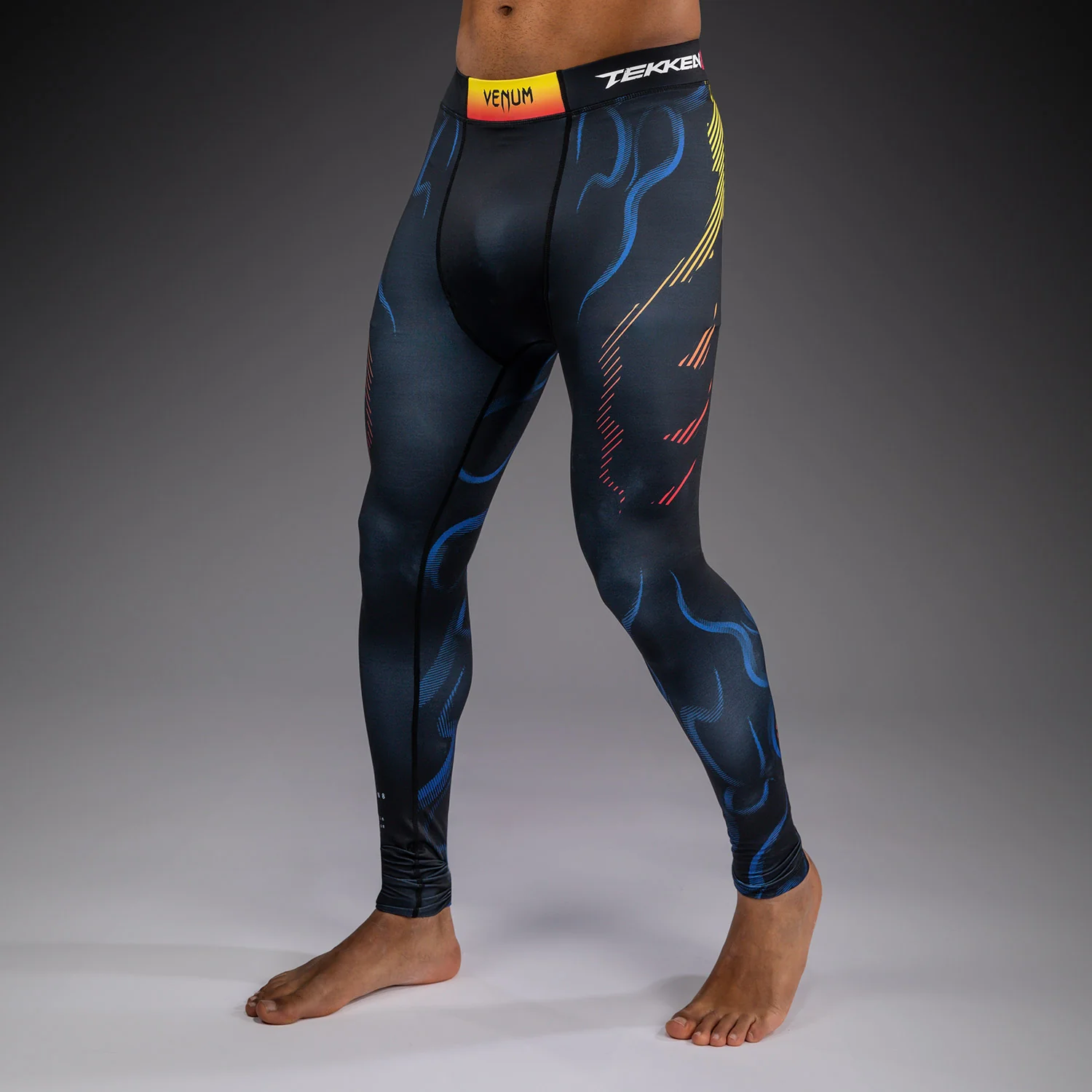 Venum x TEKKEN 8 Spats - Yoshimitsu - Black/Orange - Image 2