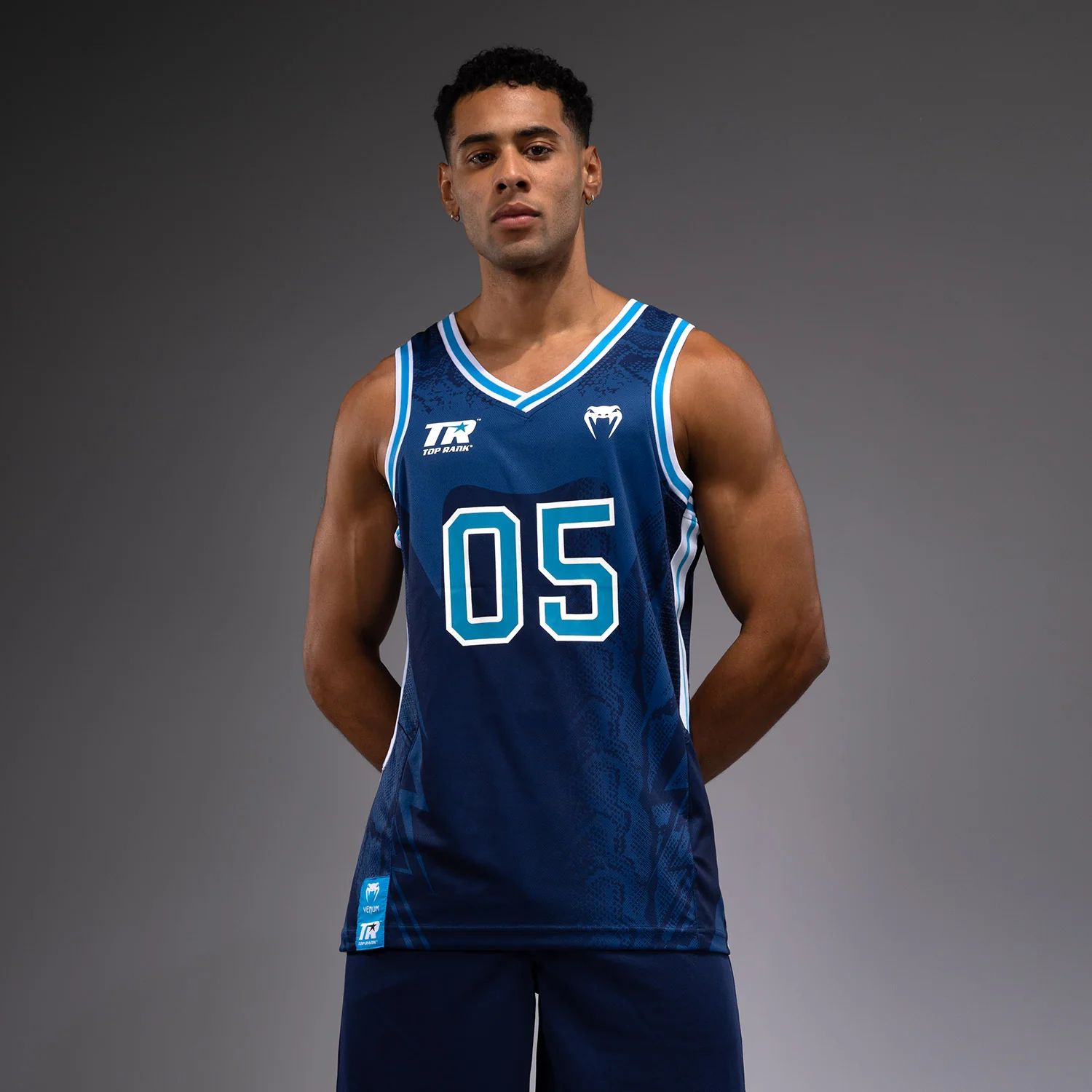Venum x Top Rank Original Men's Basketball Jersey - Navy Blue