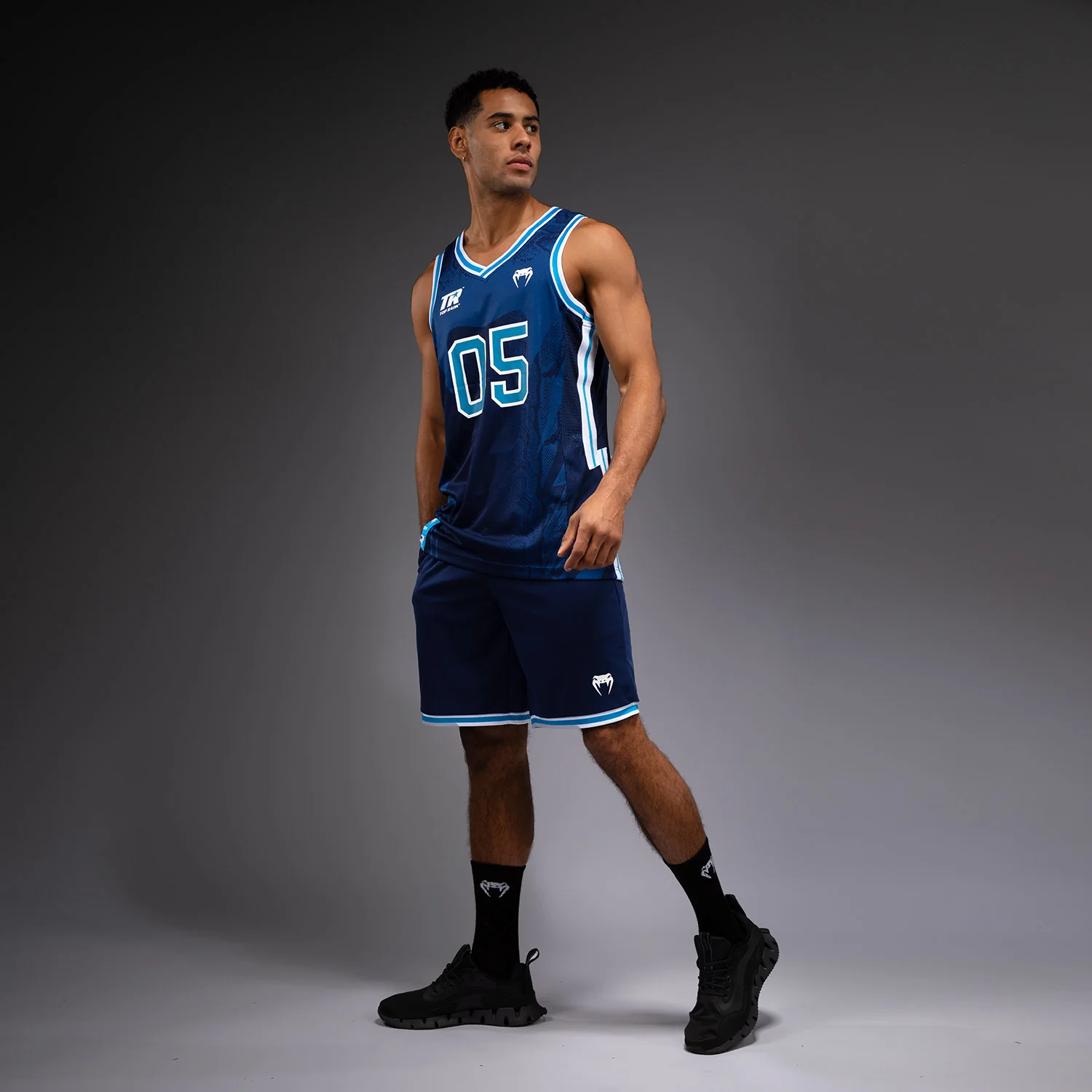 Venum x Top Rank Original Men's Basketball Jersey - Navy Blue - Image 4