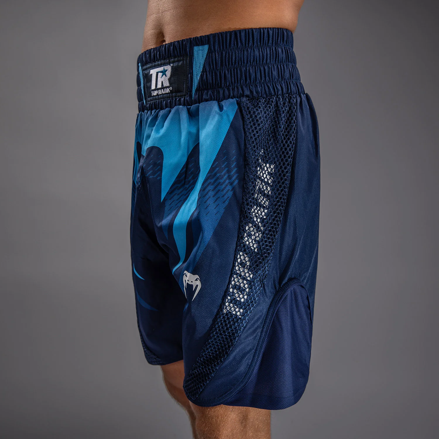 Venum x Top Rank Original Men's Boxing Shorts - Navy Blue - Image 2