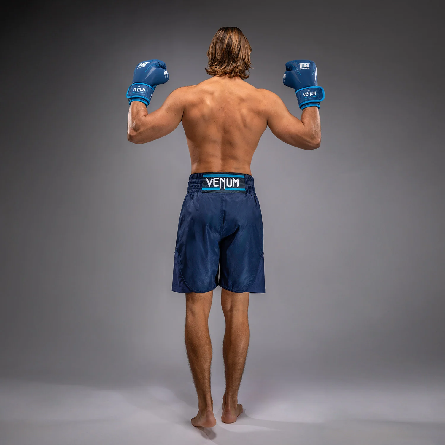 Venum x Top Rank Original Men's Boxing Shorts - Navy Blue - Image 5