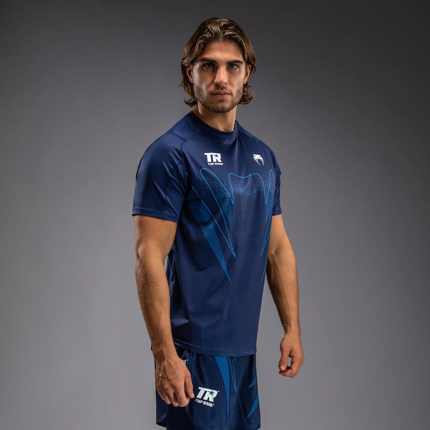 Venum x Top Rank Original Men's Dry Tech Shirt - Navy Blue - Image 4