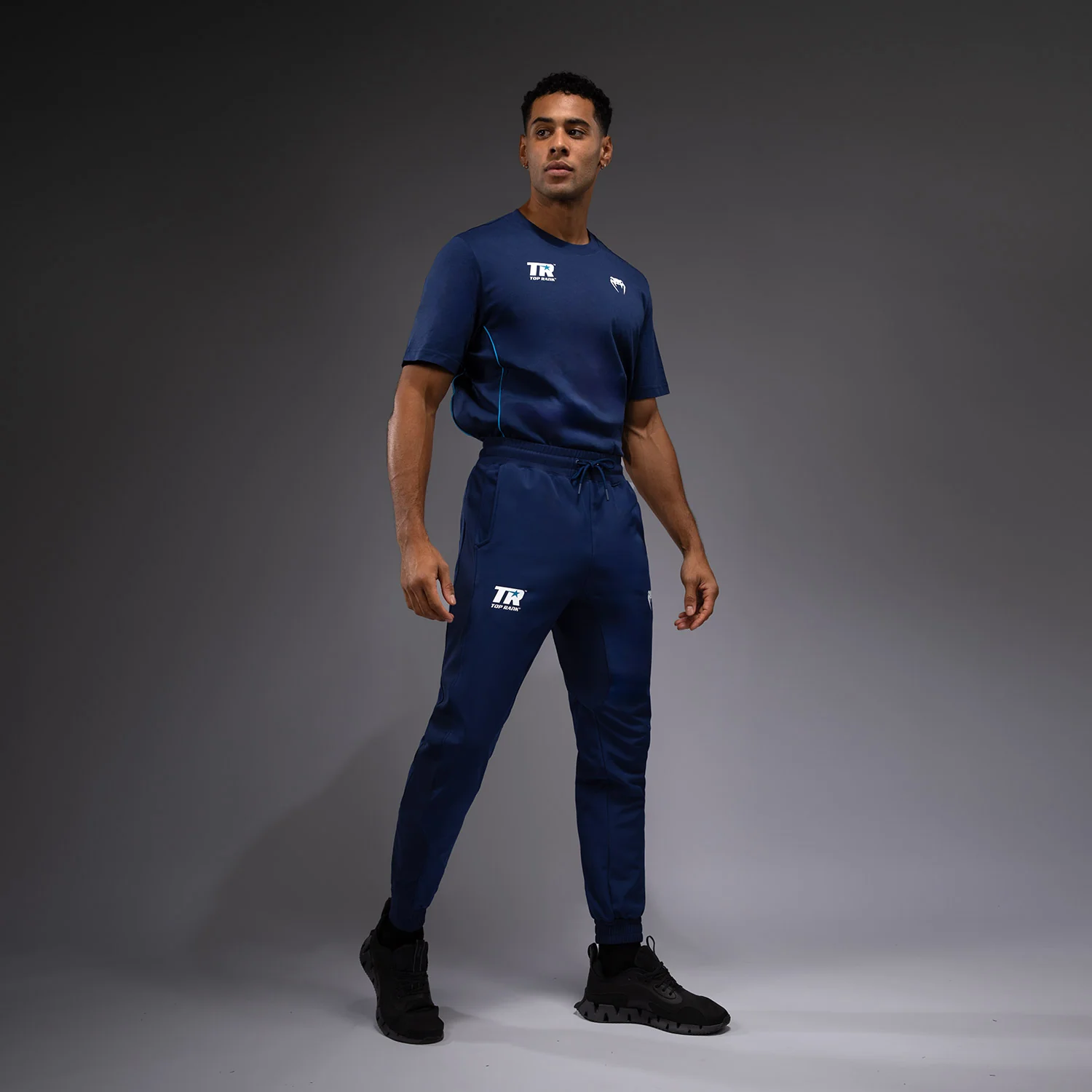 Venum x Top Rank Original Men's Performance Joggers - Navy Blue - Image 4