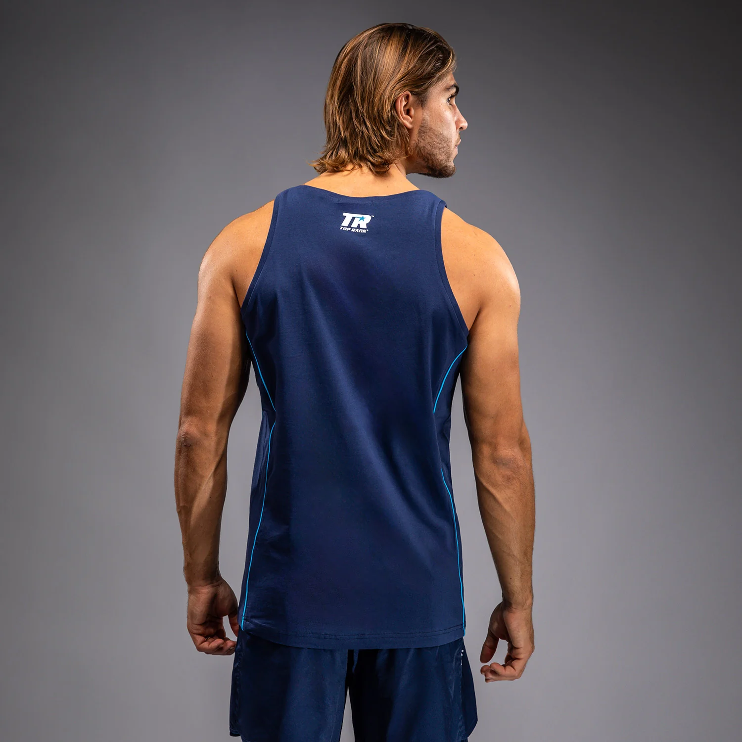 Venum x Top Rank Original Men's Tank Top - Navy Blue - Image 3