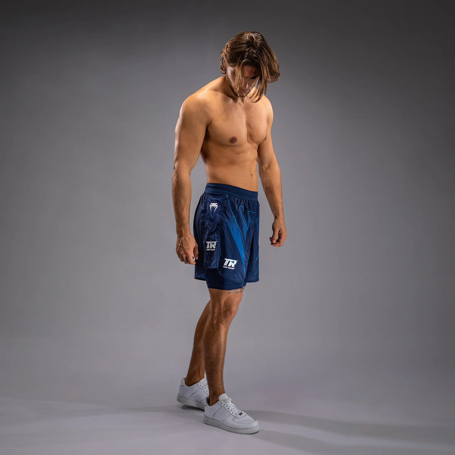 Venum x Top Rank Original Men's Training Shorts - Navy Blue - Image 4