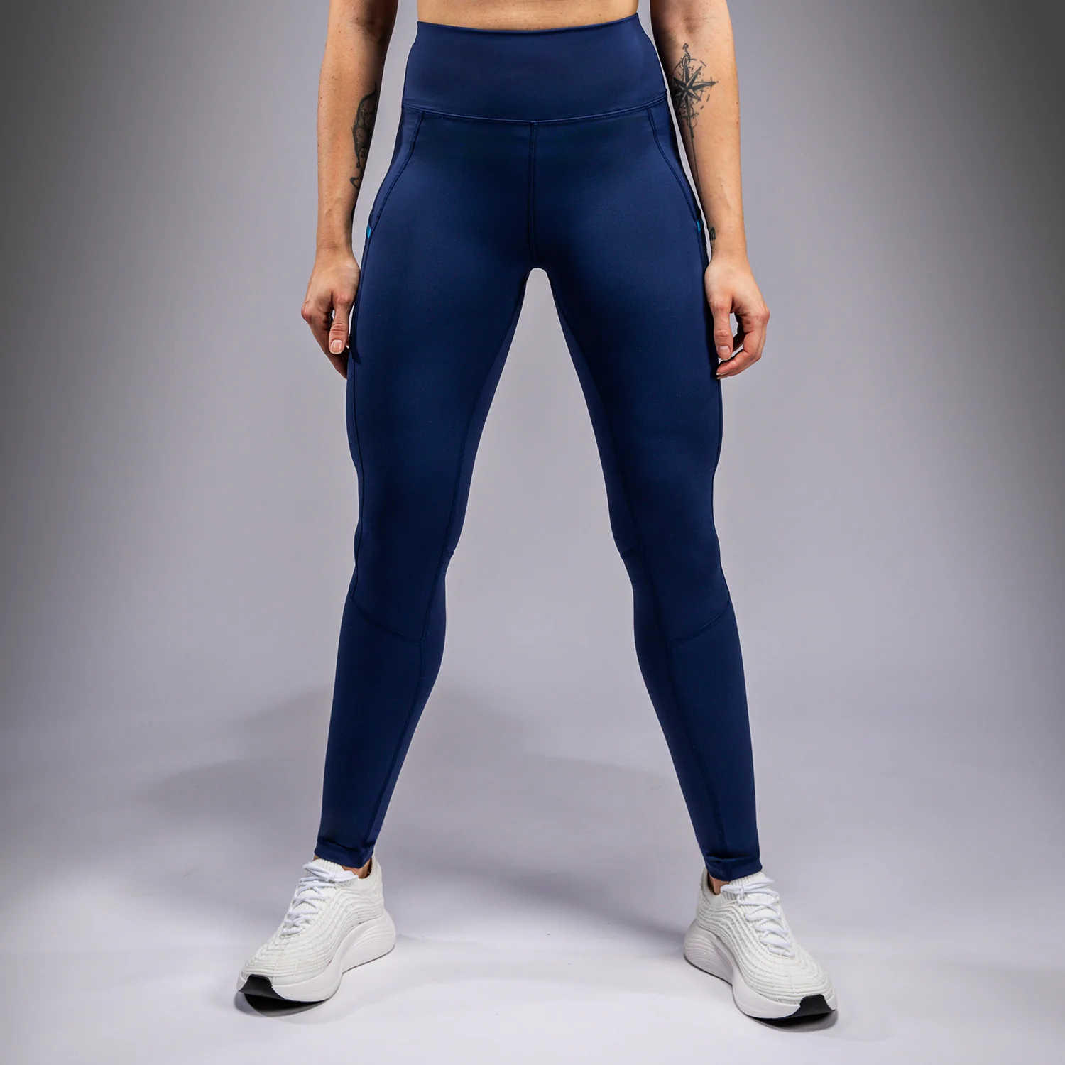 Venum x Top Rank Original Women's Full-Length Leggings - Navy Blue - Image 2