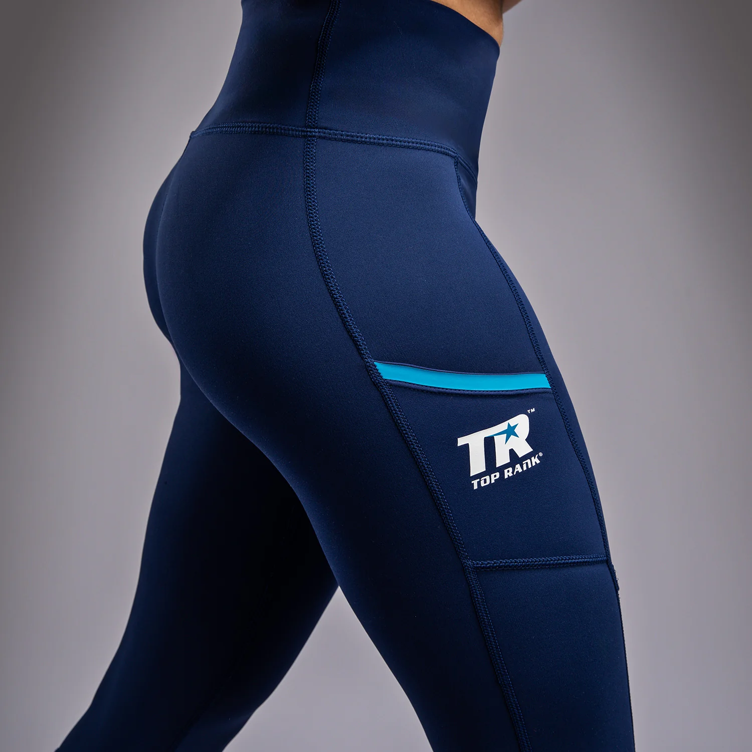 Venum x Top Rank Original Women's Full-Length Leggings - Navy Blue - Image 7