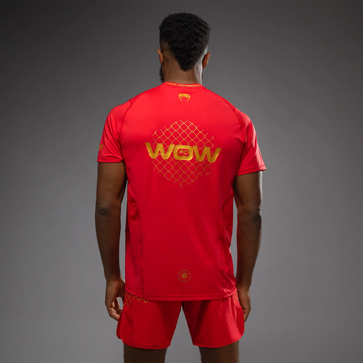 Venum x WOW FC Dry-Tech T-Shirt - Fury Red/Gold - Image 4