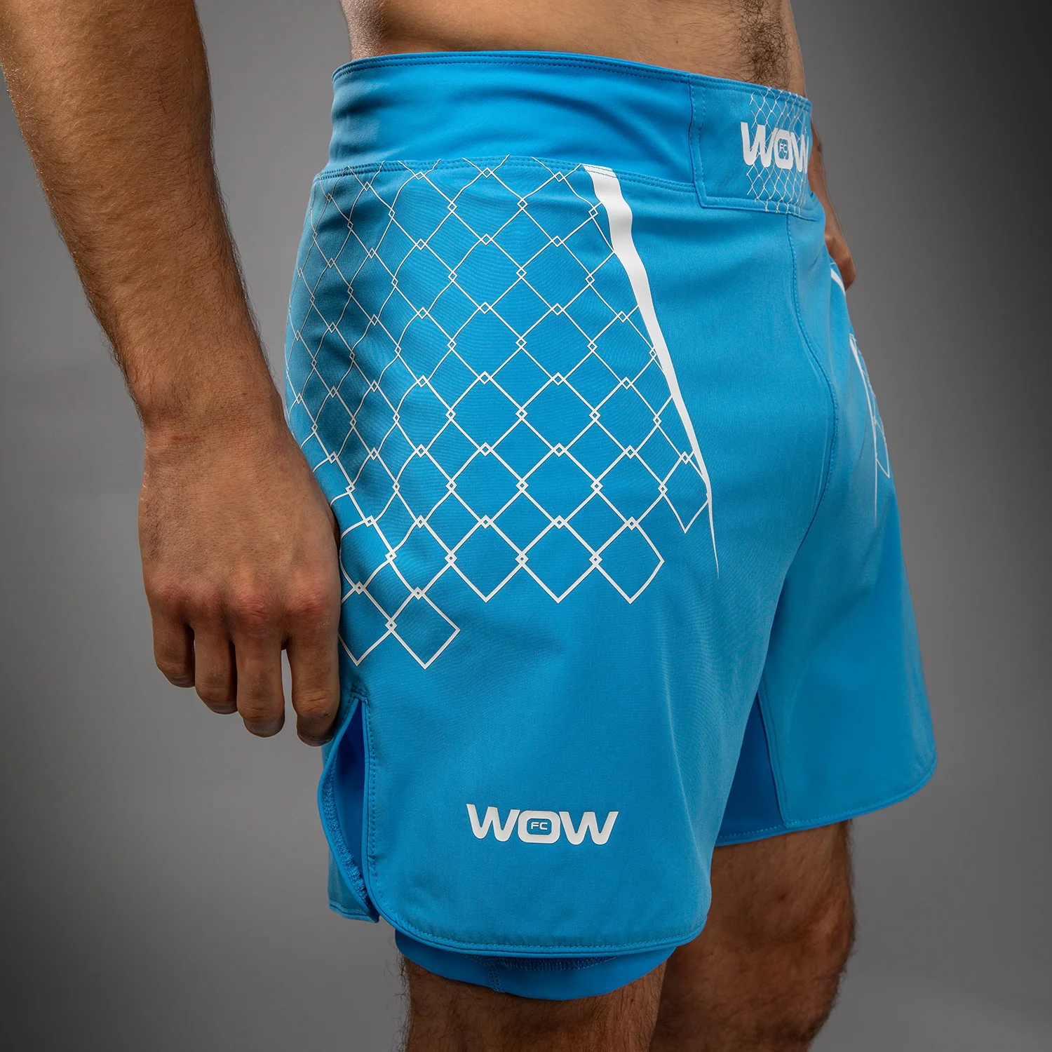 Venum x WOW FC Men’s Fight Shorts - Pacific Blue - Image 6