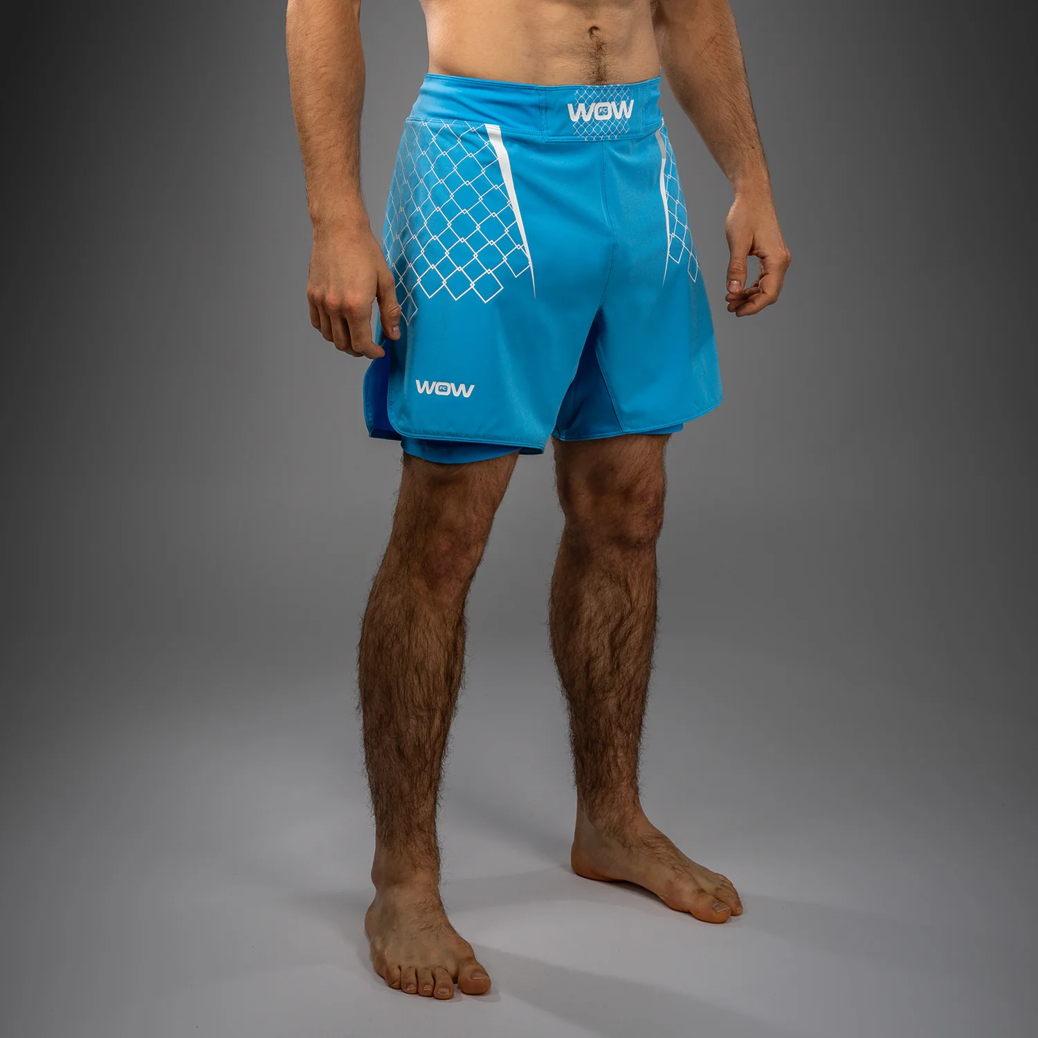 Venum x WOW FC Men’s Fight Shorts - Pacific Blue - Image 8