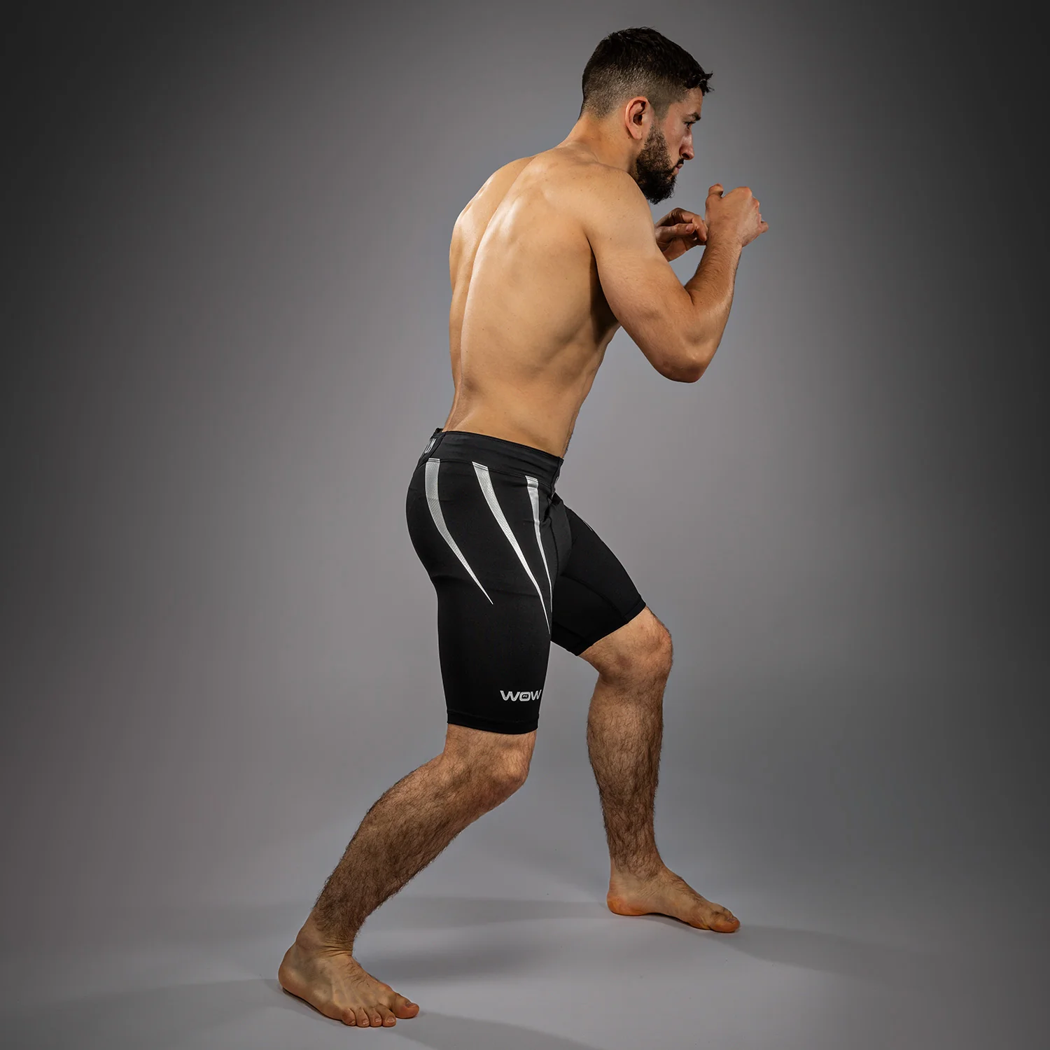 Venum x WOW FC Men’s Vale Tudo Shorts - Black/ Silver Grey - Image 3
