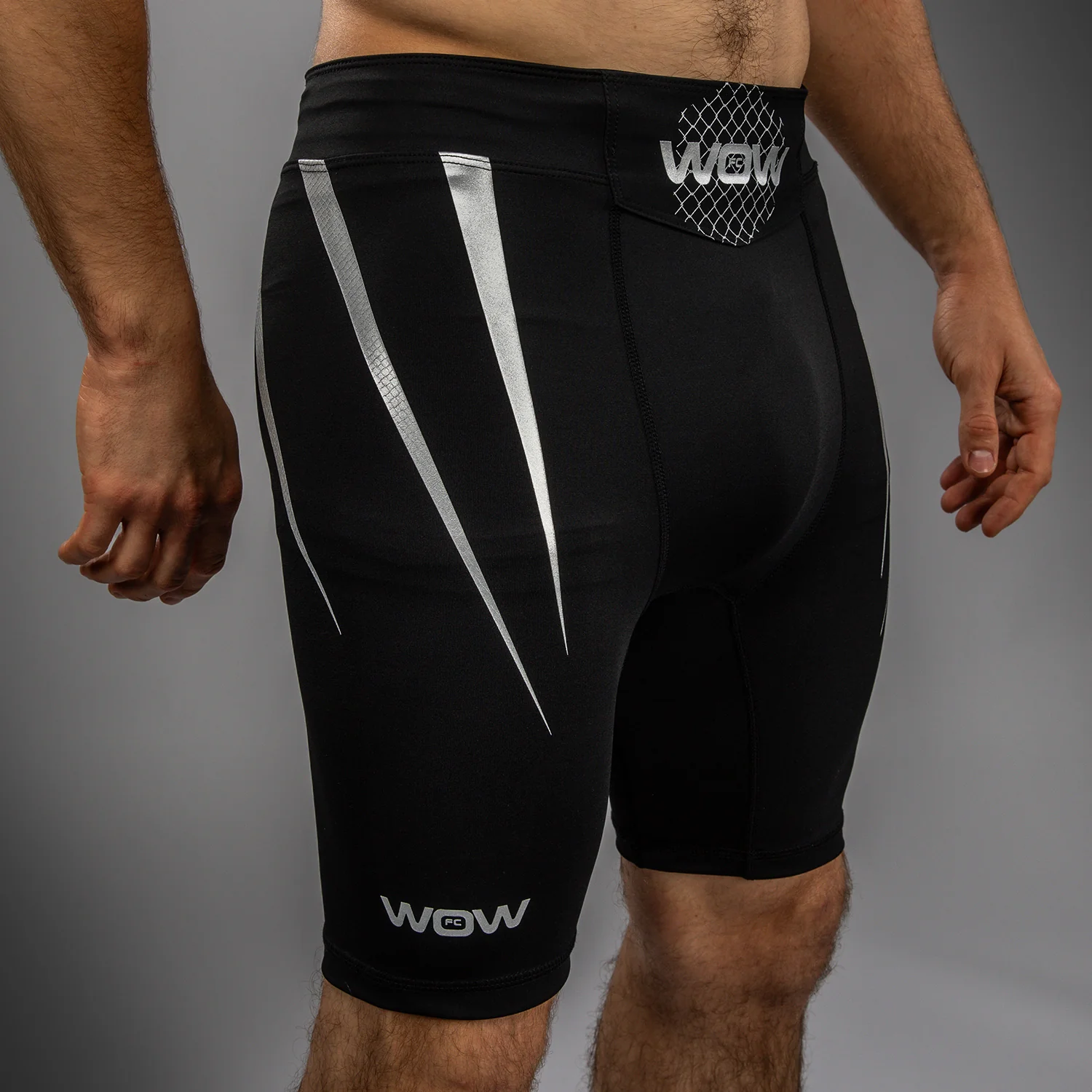 Venum x WOW FC Men’s Vale Tudo Shorts - Black/ Silver Grey - Image 5