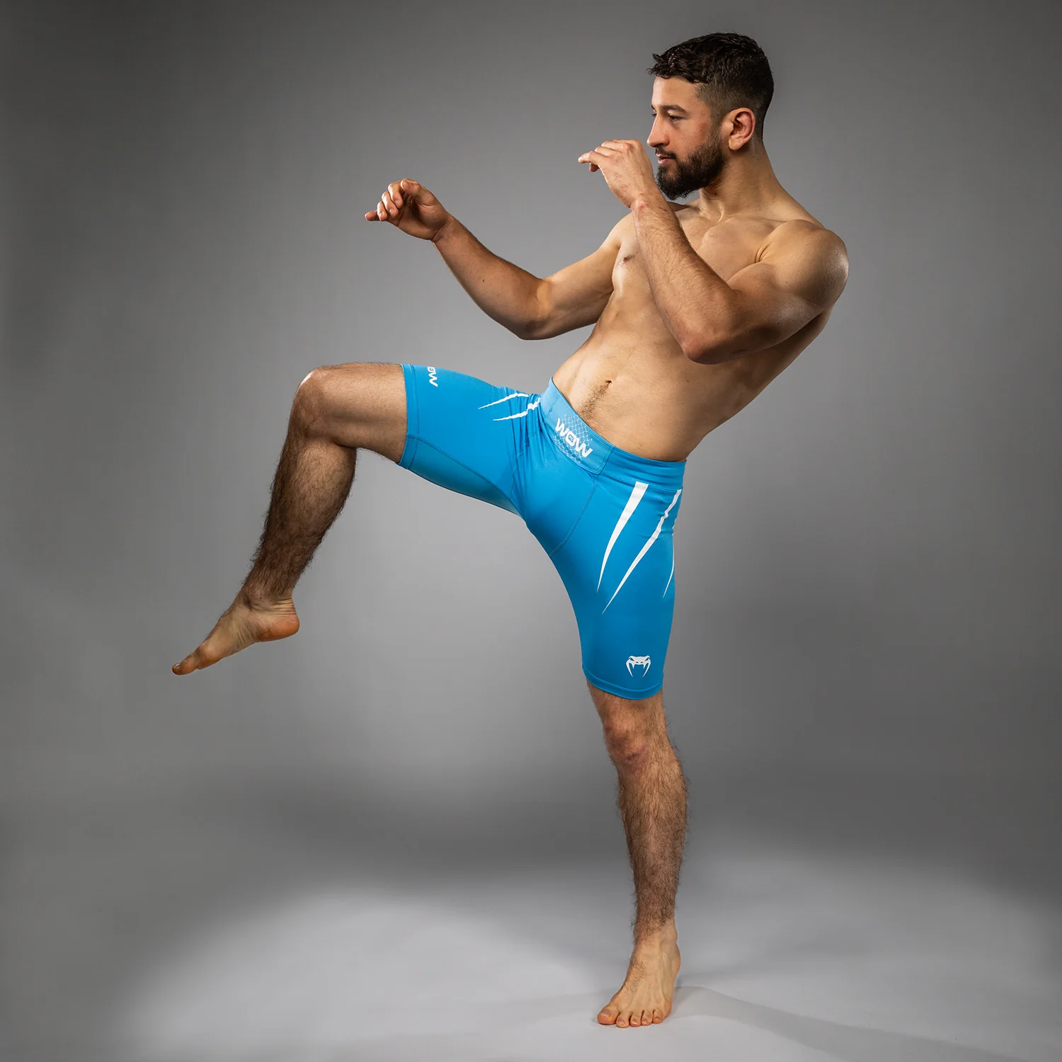 Venum x WOW FC Men’s Vale Tudo Shorts - Pacific Blue - Image 2