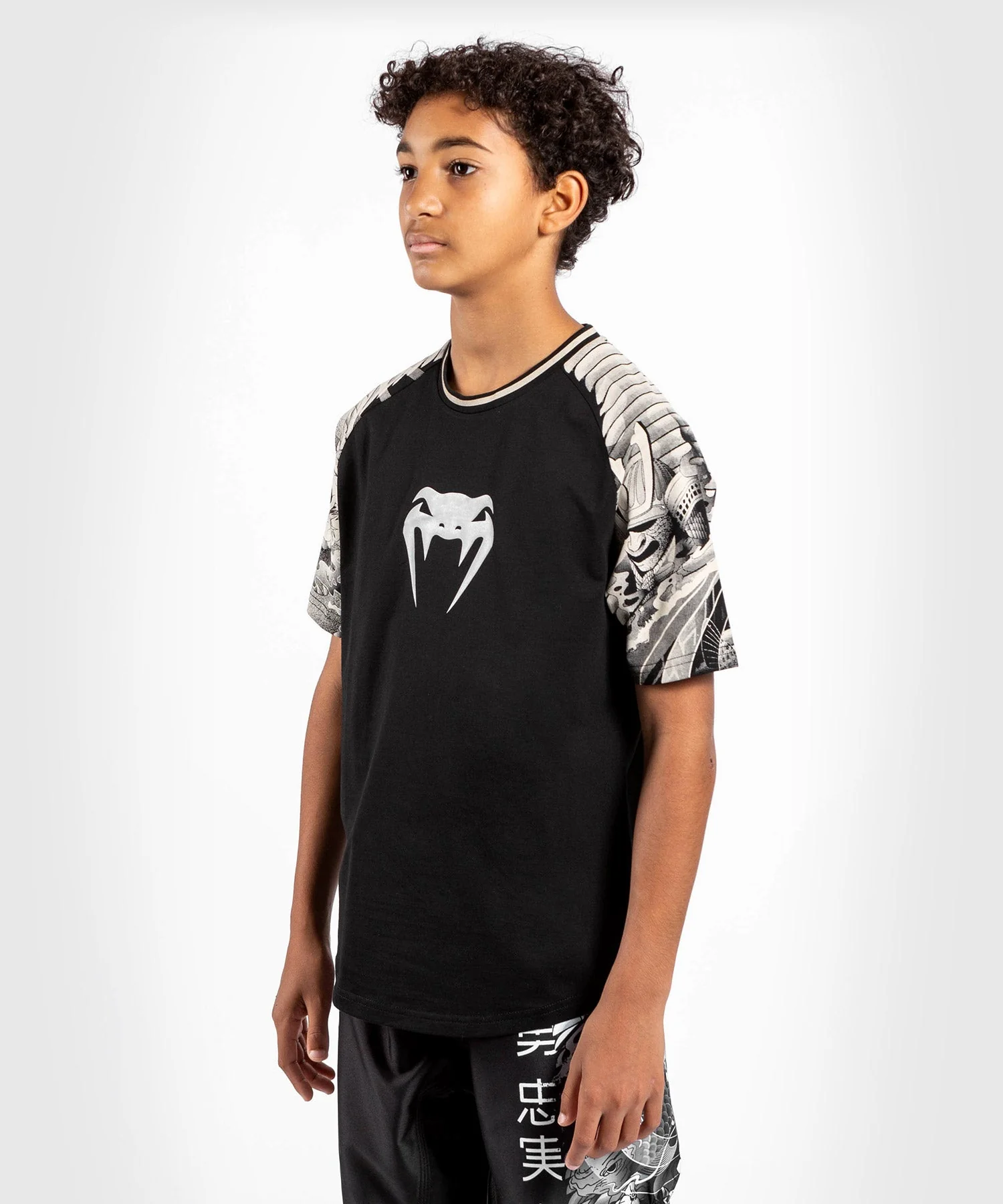 Venum YKZ21 Kids T-shirt – Black/White - Image 3