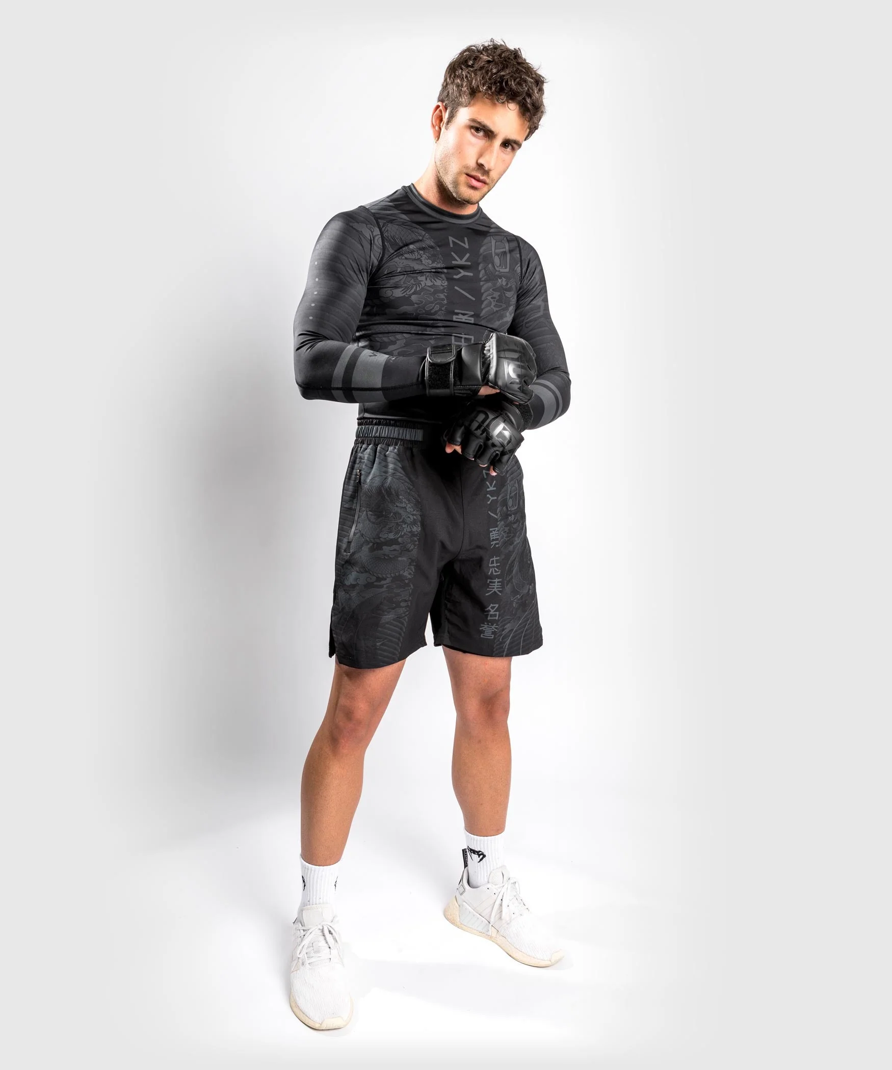 Venum YKZ21 Rashguard Long Sleeves – Black/Black - Image 4