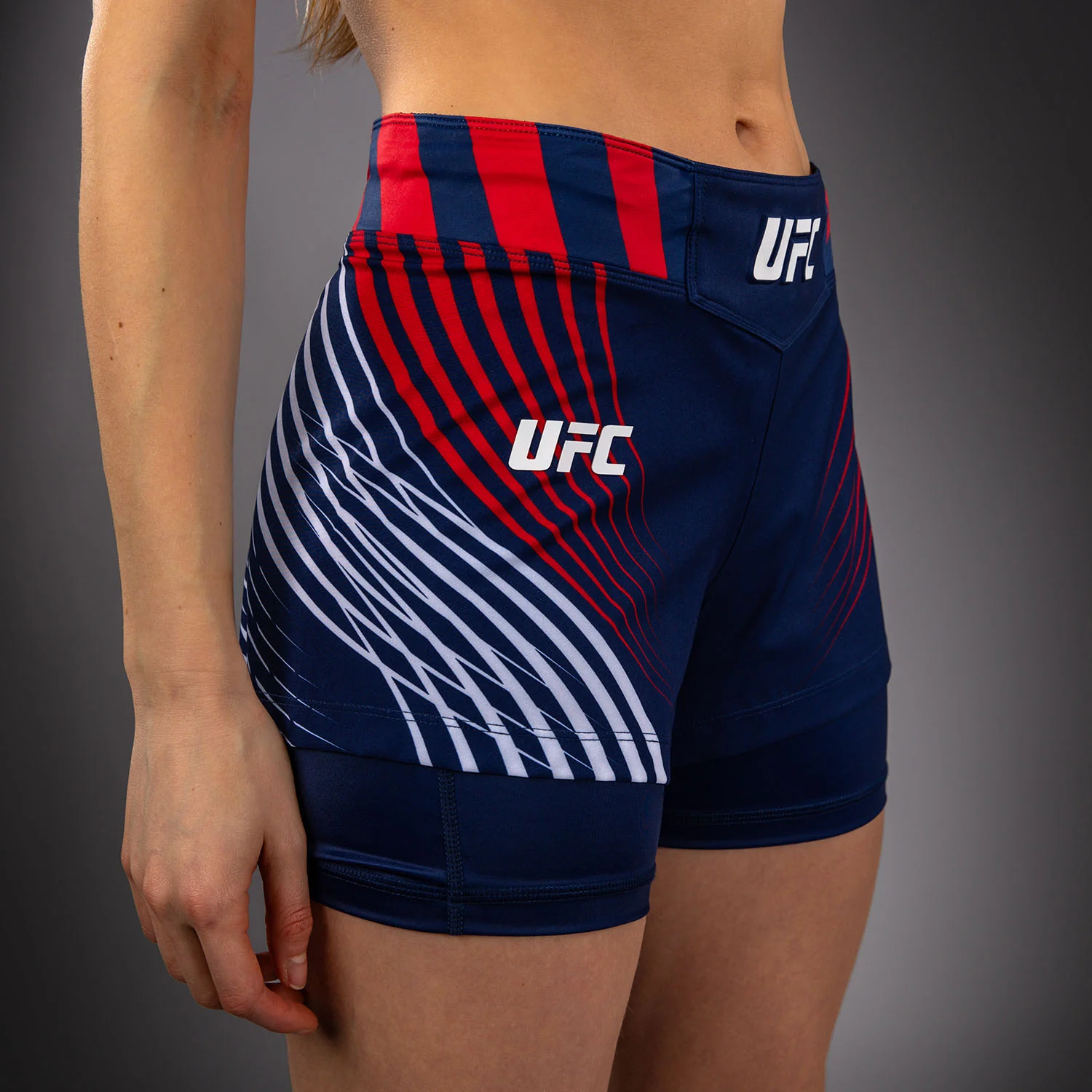 Women's Official UFC Freedom 250 by Venum Blue Authentic Fight Night Fight Short - Image 7