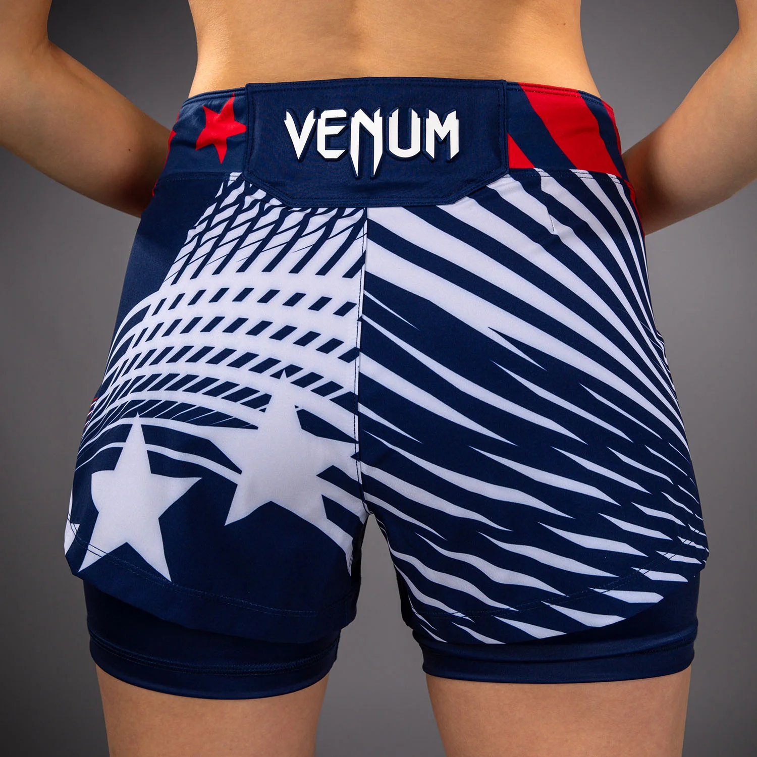 Women's Official UFC Freedom 250 by Venum Blue Authentic Fight Night Fight Short - Image 8