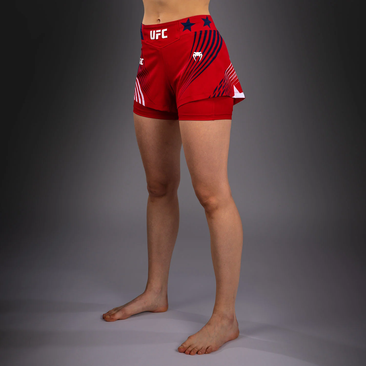 Women's UFC Freedom 250 by Venum Red Custom Authentic Fight Night Fight Short - Image 4