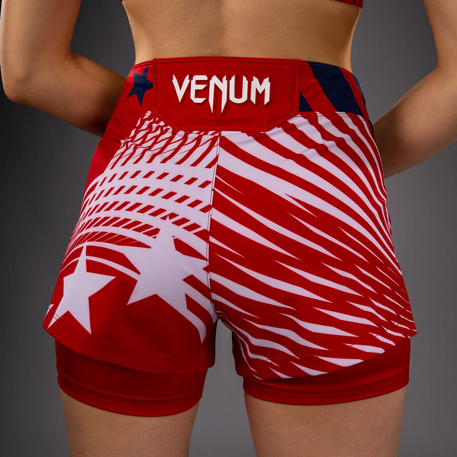 Women's UFC Freedom 250 by Venum Red Custom Authentic Fight Night Fight Short - Image 8