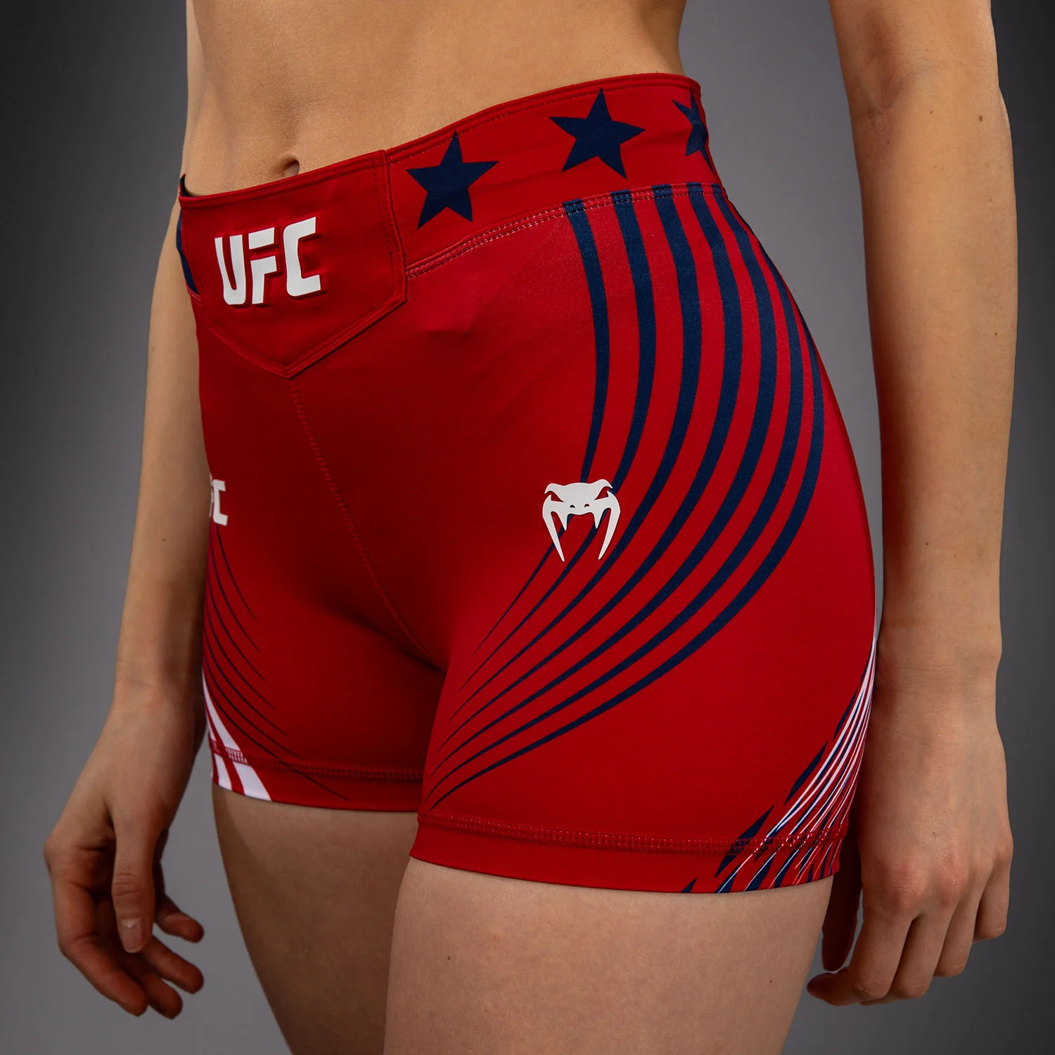 Women's UFC Freedom 250 by Venum Red Custom Authentic Short Fit Vale Tudo Short - Image 5