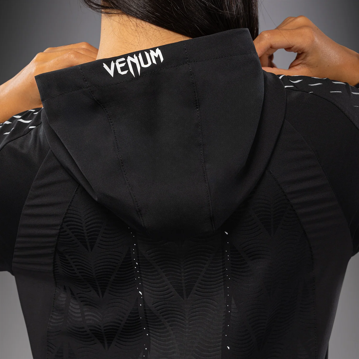 Women's UFC Zenith by Venum Black Authentic Fight Night Walkout Hoodie - Image 10