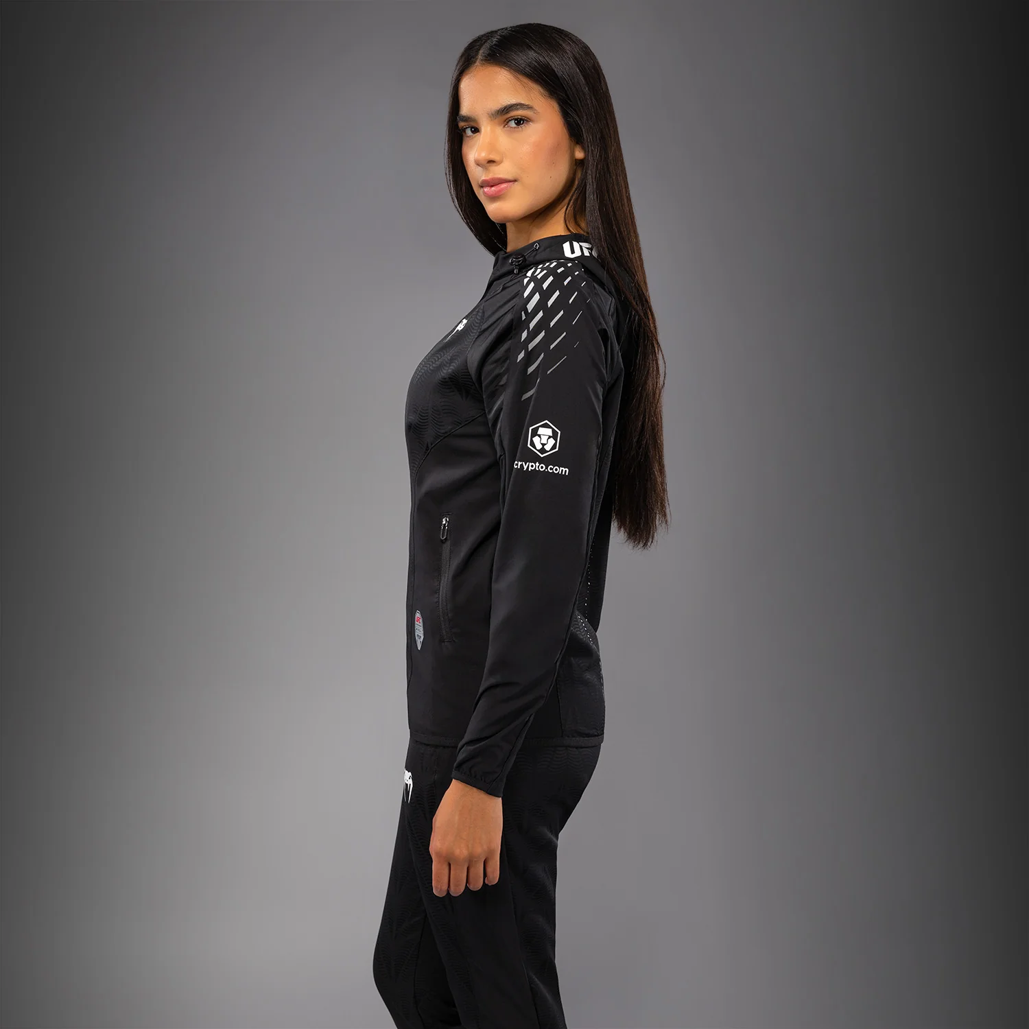 Women's UFC Zenith by Venum Black Authentic Fight Night Walkout Hoodie - Image 4
