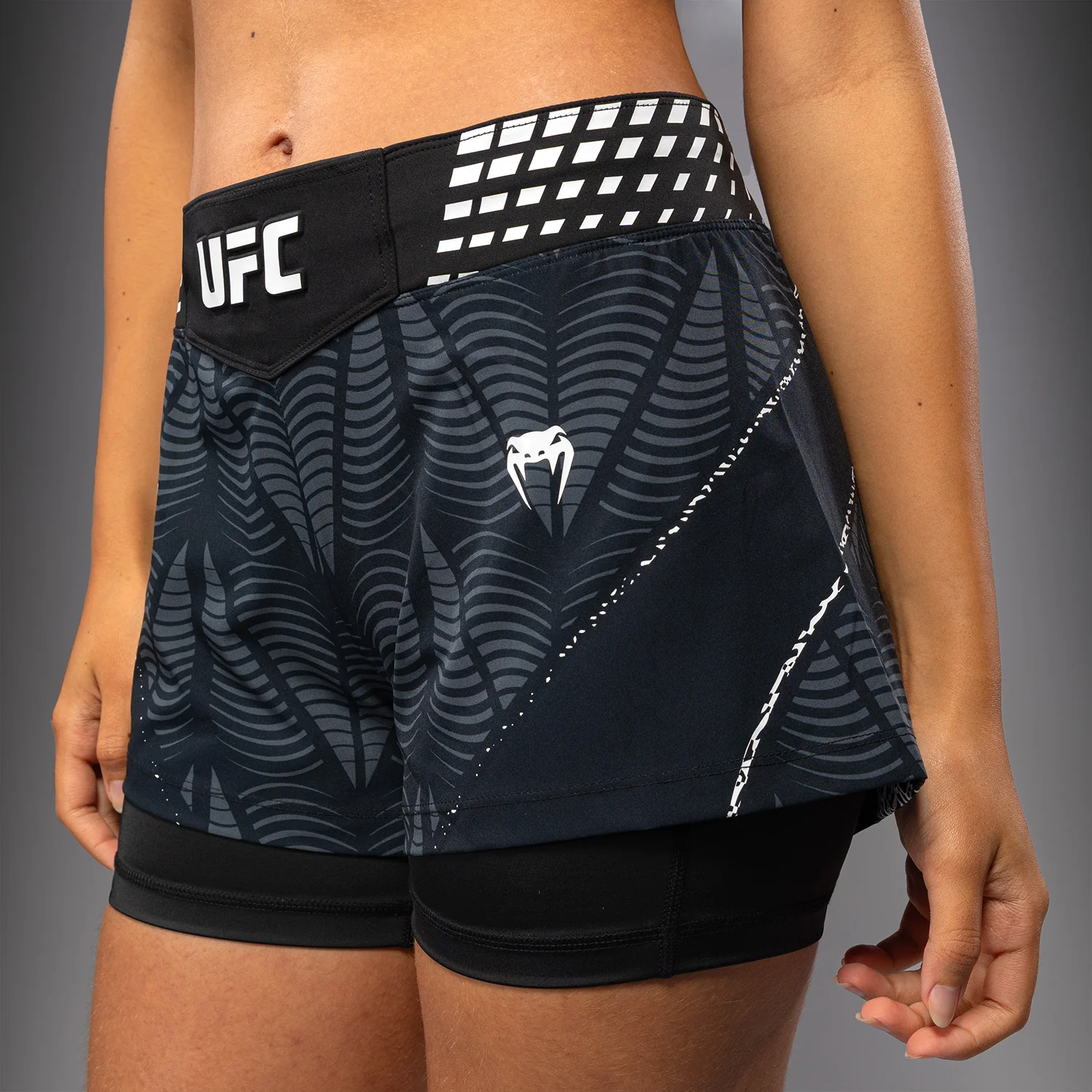 Women's UFC Zenith by Venum Black Authentic Short Fit Fight Short - Image 6